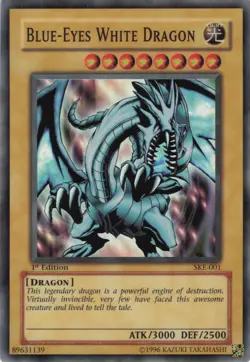 Yugioh Blue-Eyes White Dragon SKE-001 Super Rare LP - Image 1