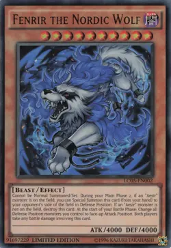 Yugioh Fenrir the Nordic Wolf LC05-EN002 Ultra Rare LP - Image 1