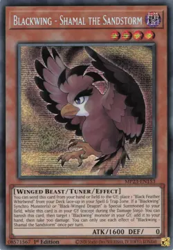 Yugioh Blackwing - Shamal the Sandstorm MP23-EN153 Secret Rare 1st Edition LP - Image 1