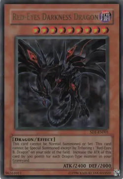 Yugioh Red-Eyes Darkness Dragon SD1-EN001 Ultra Rare MP - Image 1