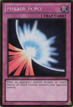 Yugioh Mirror Force PGLD-EN059 Gold Rare 1st Edition MP - Image 1
