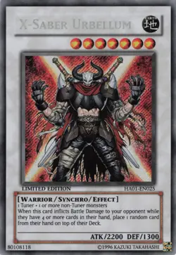 Yugioh X-Saber Urbellum HA01-EN025 Secret Rare LP - Image 1