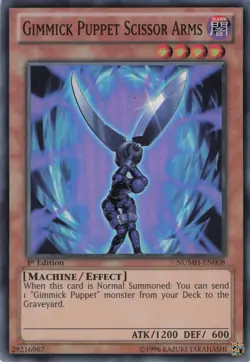 Yugioh Gimmick Puppet Scissor Arms NUMH-EN008 Super Rare 1st Edition LP - Image 1