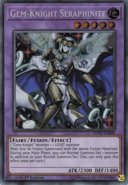 Yugioh Gem-Knight Seraphinite SHVA-EN048 Secret Rare 1st Edition LP - Image 1