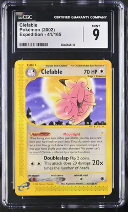CGC 9 Clefable 41/165 Expedition 2002 Pokemon Card - Image 1