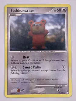 Teddiursa Mysterious Treasures 105/123 Yuka Morii Clay Art Pokemon Card - Image 1