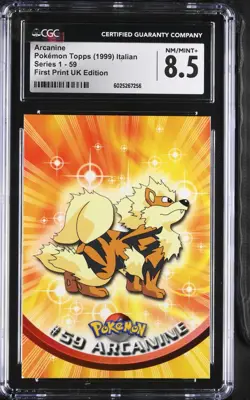 CGC 8.5 Arcanine #59 Topps Series 1 Italian 1999 Pokemon Card - Image 1