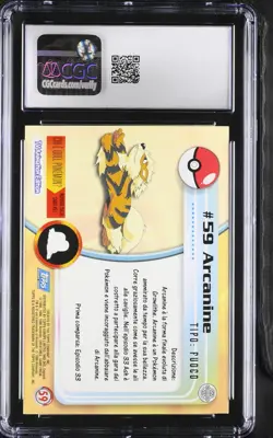 CGC 8.5 Arcanine #59 Topps Series 1 Italian 1999 Pokemon Card - Image 2