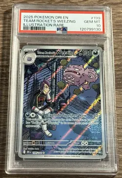 PSA 10 Pokemon 2025 Team Rockets Weezing Destined Rivals Card 199/182 - Image 1