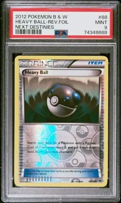 PSA 9 2012 POKEMON BLACK & WHITE NEXT DESTINIES 88 HEAVY BALL REVERSE FOIL - Image 1
