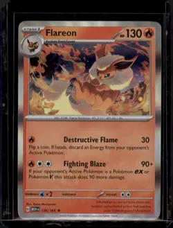 Flareon 136/165 - Rare Holo - MEW Set - Near Mint - Pokemon TCG Card - Image 1