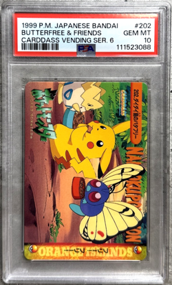 Pokemon Card JPN Butterfree & Friends PSA 10, Carddass Vending #202, Bandai 1999 - Image 1
