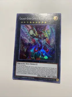 EXFO-ENSE4 Galaxy-Eyes Cipher Blade Dragon Super Limited Edition Yugioh Card - Image 1