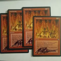 Magic The Gathering - 1x Signed Incinerate (mtg) Ice Ace - 4 avial - Image 1