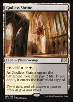 MTG English Godless Shrine NM Foil Ravnica Allegiance - Image 1