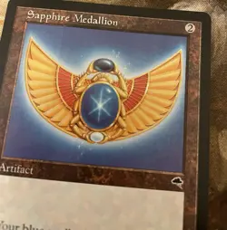 LP Sapphire Medallion Charlie Brown Misprint Tempest Magic the Gathering MtG - Image 2