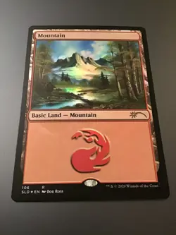 MTG Secret Lair x Bob Ross Mountain Foil #106 NM - Image 1