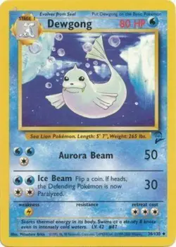 Moderately Played, English Pokemon Regular Dewgong - 36/130 - Uncommon - Unlimit - Image 1