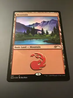 MTG Secret Lair x Bob Ross Mountain Foil #107 NM - Image 1