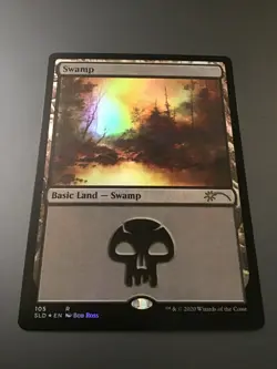 MTG Secret Lair x Bob Ross Swamp Foil #105 NM - Image 1