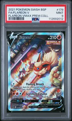 2021 POKEMON SWSH BLACK STAR PROMO #179 FULL ART/FLAREON V PSA 9 - Image 1