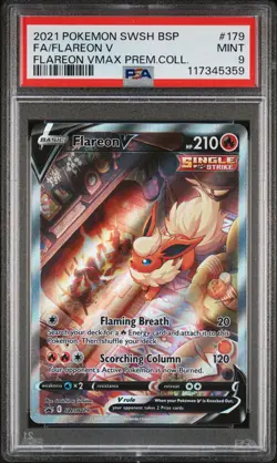 2021 POKEMON SWSH BLACK STAR PROMO #179 FULL ART/FLAREON V PSA 9 - Image 1
