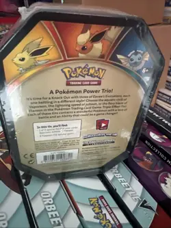 Jolteon Sealed Tin Pokemon Center Trading Cards TCG Game Triple Effect rip back 820650102851 - Image 2
