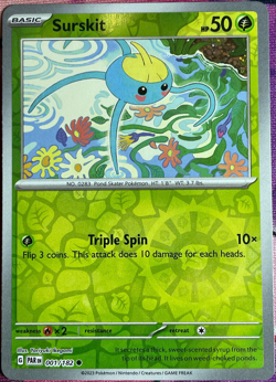Surskit Reverse Holo - 001/182 - Paradox Rift Pokemon 2023 - Image 1