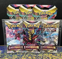 Pokemon SWSH- Lost Origin Booster Pack Lot Of 6 - 3 Sleeved Giratina Art 3 Loose - Image 1