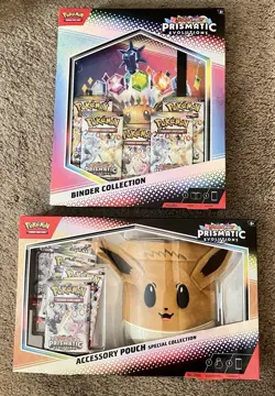 Pokemon TCG Prismatic Evolutions Accessory Pouch & Binder Collection Sealed - Image 1
