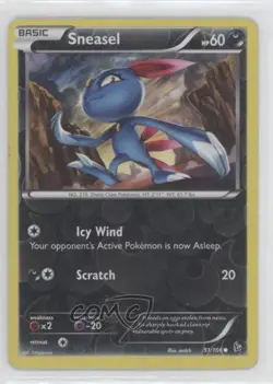 Sneasel Reverse Foil Pokemon XY Flashfire #51 0jq7 - Image 1