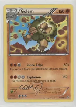 Golem Pokemon XY Flashfire #47 10cj - Image 1