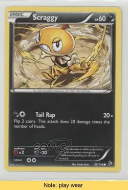 Scraggy Pokemon XY Flashfire #58 READ 2f4 - Image 1
