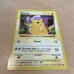 1999 Pokemon Pikachu 58/102 Shadowless Base Set Red Cheeks NM - Image 1