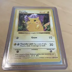 1999 Pokemon Pikachu 58/102 Shadowless Base Set Red Cheeks NM - Image 3