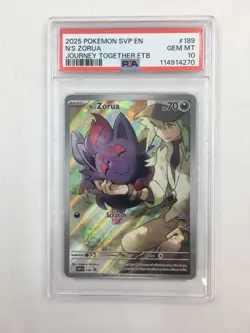 2025 Pokemon SVP EN N's Zorua #189 Journey Together ETB - PSA 10 - Image 1