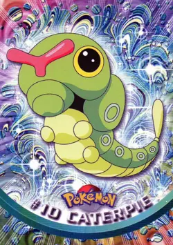Pokemon #10 Caterpie Card Black Logo 2000 Topps TV Animation Edition - Image 1
