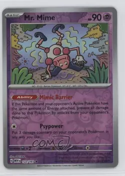 Mr Mime Reverse Foil Pokemon 151 #122 01fd - Image 1