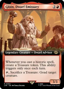 LTR Extended Art GLOIN DWARF EMISSARY 1x Rare Lord of the Rings MTG NM - Image 1