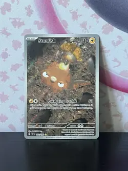 Pokemon TCG Stunfisk 202/191 Sv08: Surging Sparks Full Art Holo Nintendo 2024 NM - Image 1