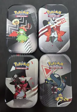 Pokemon Black Bolt & White Flare Unova Mini Tin Set of 4 ** EMPTY ** - Image 1