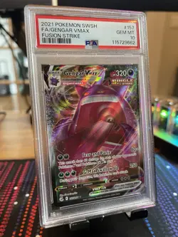 2021 POKEMON SWORD & SHIELD FUSION STRIKE #157 FULL ART/GENGAR VMAX PSA 10 - Image 1