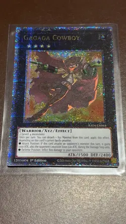Gagaga Cowboy RA04-EN064 Quarter Century Secret Rare Yugioh 1st Edition Mint - Image 1