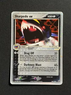 Pokemon Card TCG 2005 Sharpedo EX Deoxys 104/107 Holo Rare Card Vintage - Image 1