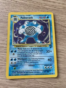 Pokemon Card Poliwrath Base Set 2 15/130 Holo Unlimited Holo Rare Vintage Wotc - Image 2