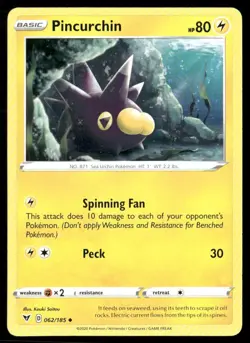 2020 Vivid Voltage Set Pokemon Card 062 Pincurchin NM - Image 1