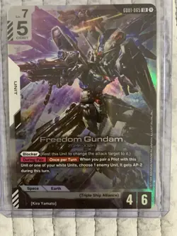 Gundam Card Game Newtype Rising GD01-065 LR Freedom Gundam - Image 1