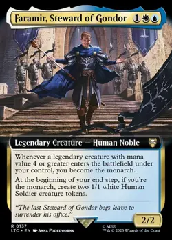 LTC Extended Art FARAMIR STEWARD OF GONDOR 1x Rare Lord of the Rings MTG NM - Image 1