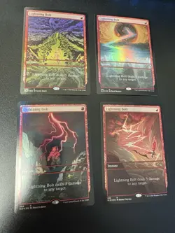 MTG Secret Lair MOUNTAIN, GO 4x Lightning Bolt Cards Only - Image 1