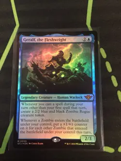 MTG Magic The Gathering Geralf, The Fleshwright Foil OTJ Mythic Blue Zombie - Image 1